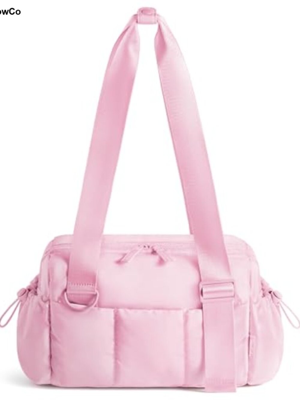 Quilted Puffer Gym Bag with Wet Pocket, Water-resistant Travel Duffel,